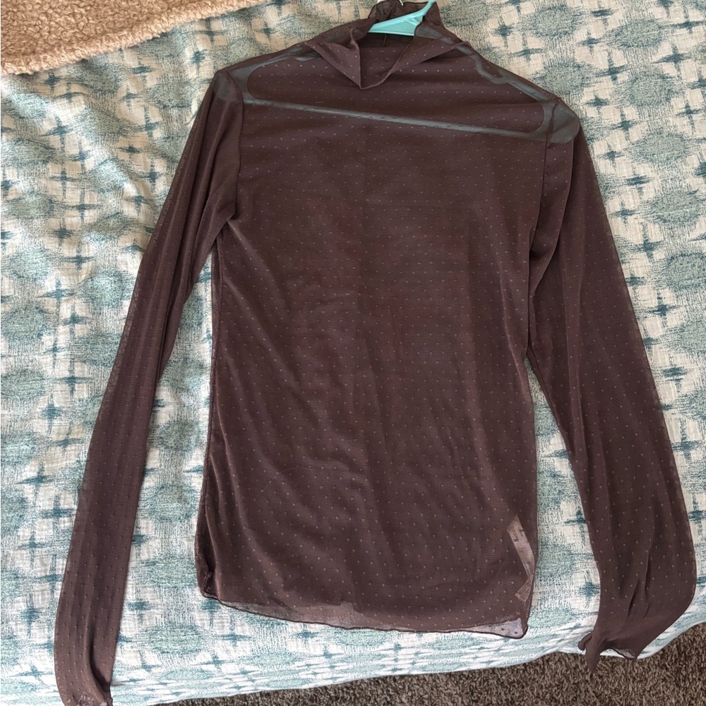 Free people on the dot layering mesh turtleneck / Large